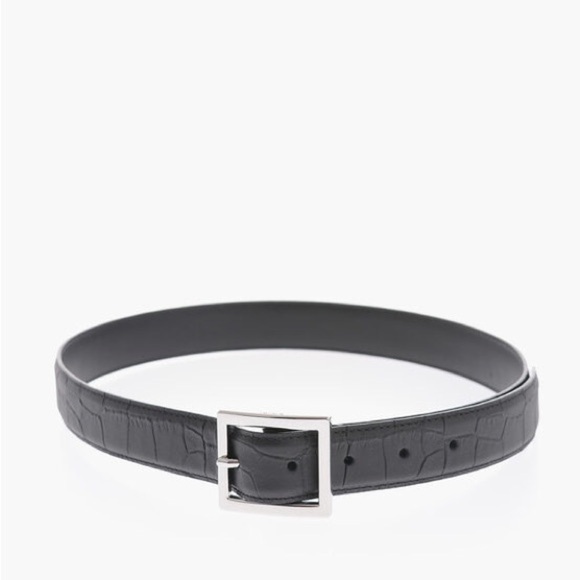AMIRI UNISEX CROCO PRINTED LEATHER BELT - Picture 2 of 9